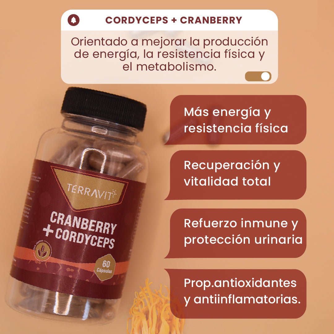 CORDYCEPS + CRANBERRY - 60 Cápsulas - TerraVit