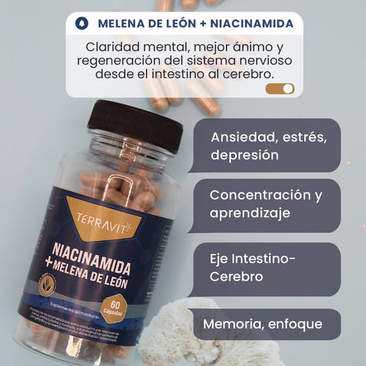 MELENA DE LEÓN + NIACINAMIDA - 60 Cápsulas - TerraVit