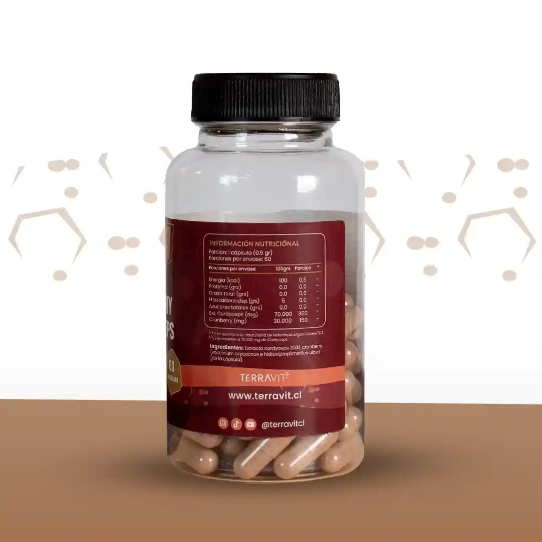 CORDYCEPS + CRANBERRY - 60 Cápsulas - TerraVit
