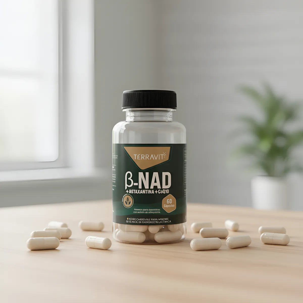 NAD⁺ + Astaxantina + Coenzima Q10 - 60 Cápsulas - TerraVit